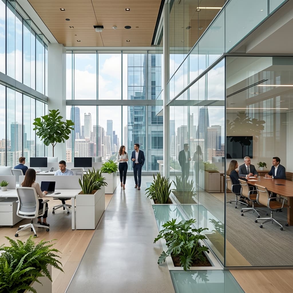 High-end corporate office environment