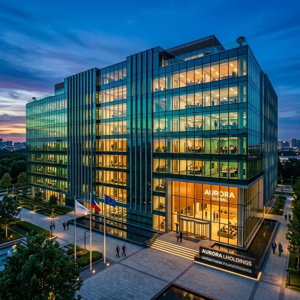 Professional Corporate Headquarters at twilight